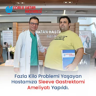 FAZLA KİLO PROBLEMİ YAŞAYAN VE BULGARİSTAN’DAN GELEN 40 YAŞINDAKİ HASTAMIZA SLEEVE GASTREKTOMİ AMELİYATI YAPILDI.