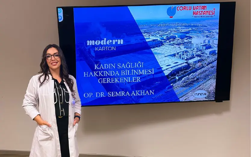 Modern Karton Fabrikası Çalışanlarına “Kadın Sağlığı “ Konulu Sunum Gerçekleştirdik.